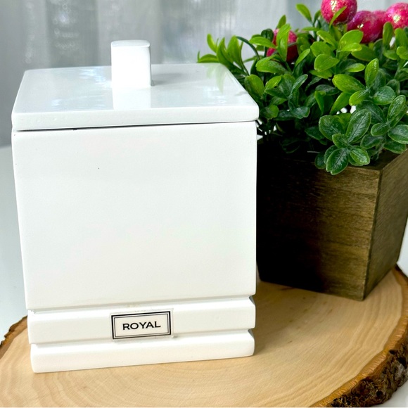 royal Other - ROYAL multi purpose container BATHROOM VANITY any room storage WHITE with lid